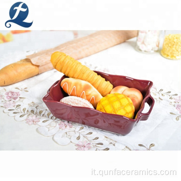 Piatti da forno in ceramica quadrata al microonde set